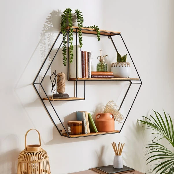 Industrial Metal Hexagonal Shelf 1 Industrial Metal Hexagonal Shelf