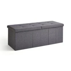 Faux Linen Bed Ottoman 17 Faux Linen Bed Ottoman -ELEND SHOP 30835301 alt02