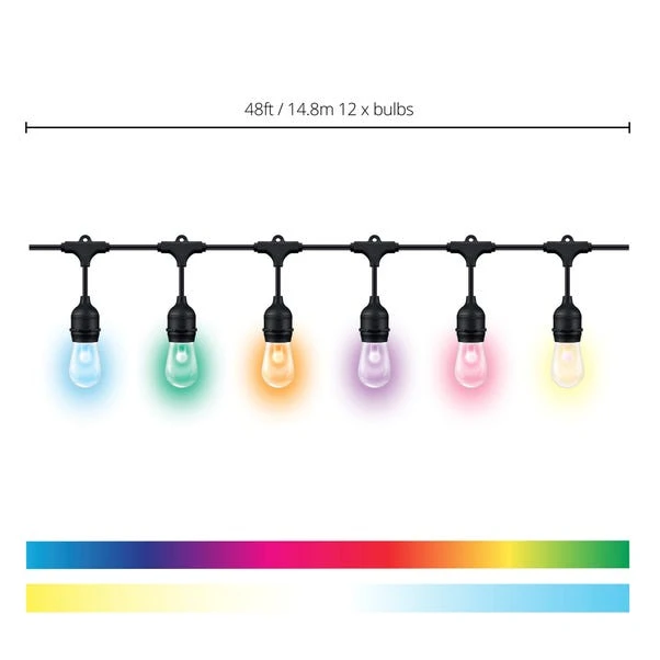 WiZ 48ft Smart Ambient Outdoor Festoon Lights 3 WiZ 48ft Smart Ambient Outdoor Festoon Lights - Image 3