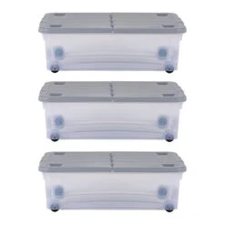 Wham 32L Set Of 3 Underbed Storage Box With Wheels & Lid 21 Wham 32L Set Of 3 Underbed Storage Box With Wheels & Lid -ELEND SHOP 30839239 alt05