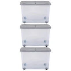 Wham Set Of 3 Storage Boxes With Wheels & Lid -ELEND SHOP 30839240 alt06