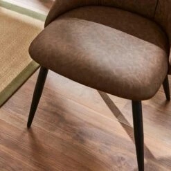 Set Of 2 Luna Dining Chairs, Faux Leather -ELEND SHOP 30842644 alt03