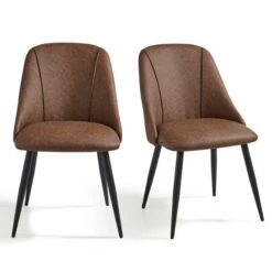 Set Of 2 Luna Dining Chairs, Faux Leather -ELEND SHOP 30842644 alt04