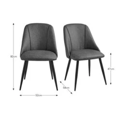 Set Of 2 Luna Dining Chairs, Faux Leather -ELEND SHOP 30842644 alt09