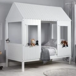 Kids Treehouse Bed, White