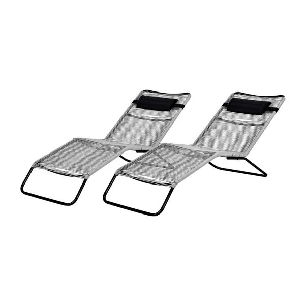 Set Of 2 Rio Rattan Sun Loungers 2 Set Of 2 Rio Rattan Sun Loungers - Image 2