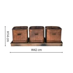 Set Of 3 Herb Hampton Outdoor Planters With Tray -ELEND SHOP 30849572 alt04