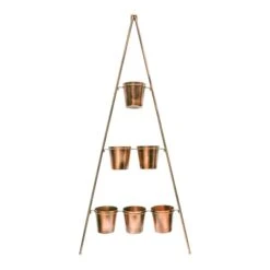 Gold Metal Wall Plant Stand With Planters -ELEND SHOP 30849600 alt02