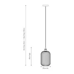 Abigail Tall Ribbed Glass Pendant Light -ELEND SHOP 30850623 alt05