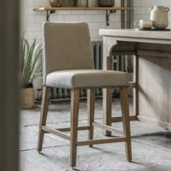 Rhewl Set Of 2 Bar Stools, Linen