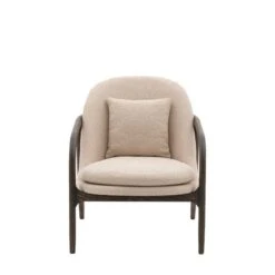 Aurora Fabric Wooden Arm Accent Chair -ELEND SHOP 30850877 alt02
