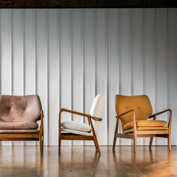 Joso Linen Wooden Arm Accent Chair 2 Joso Linen Wooden Arm Accent Chair - Image 2