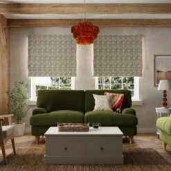 Woodblock Floral Blackout Roman Blind -ELEND SHOP 30855063