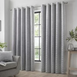 Curtina Kendal Jacquard Eyelet Curtains -ELEND SHOP 30856473 alt01