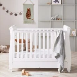 Babymore Eva Sleigh Cot Bed With Drawer -ELEND SHOP 30857150 alt01