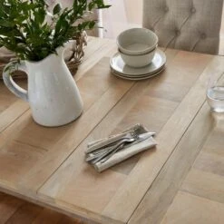 Bridget 6-8 Seater Rectangular Extendable Dining Table, Whitewash Mango Wood -ELEND SHOP 30857944 alt02