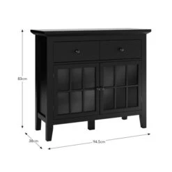 Lynton Small Glazed Sideboard, Black -ELEND SHOP 30858794 alt09
