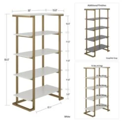 Cosmo Living Camila 5 Shelf Bookcase 11 Cosmo Living Camila 5 Shelf Bookcase -ELEND SHOP 30859494 alt09