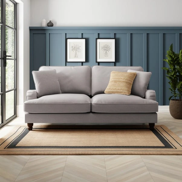 Beatrice Flatweave Grey 3 Seater Double Sofa Bed 2 Beatrice Flatweave Grey 3 Seater Double Sofa Bed - Image 2