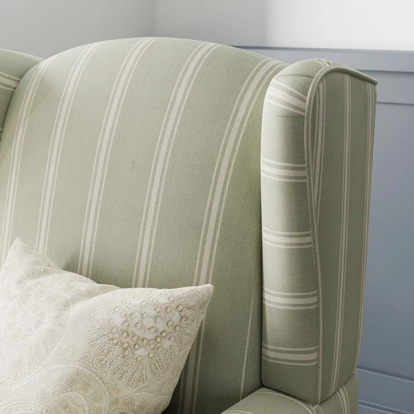 Oswald Pinstripe Wingback Armchair 11 Oswald Pinstripe Wingback Armchair - Image 11