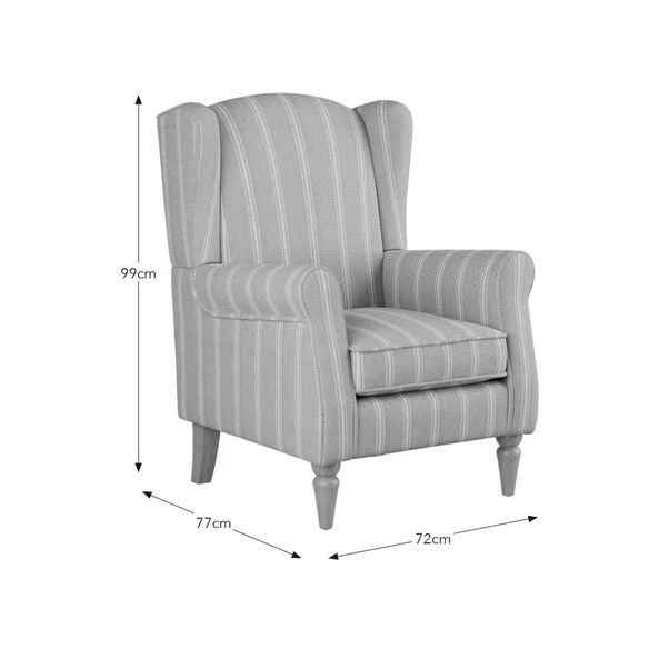 Oswald Pinstripe Wingback Armchair 18 Oswald Pinstripe Wingback Armchair - Image 18