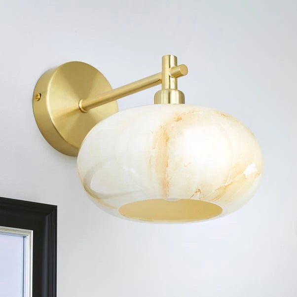 Lacey Alabaster Glass Wall Light 1 Lacey Alabaster Glass Wall Light