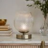 Cassia Pressed Glass Rechargeable Touch Dimmable Table Lamp