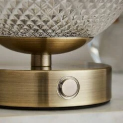 Cassia Pressed Glass Rechargeable Touch Dimmable Table Lamp -ELEND SHOP 30869562 alt02