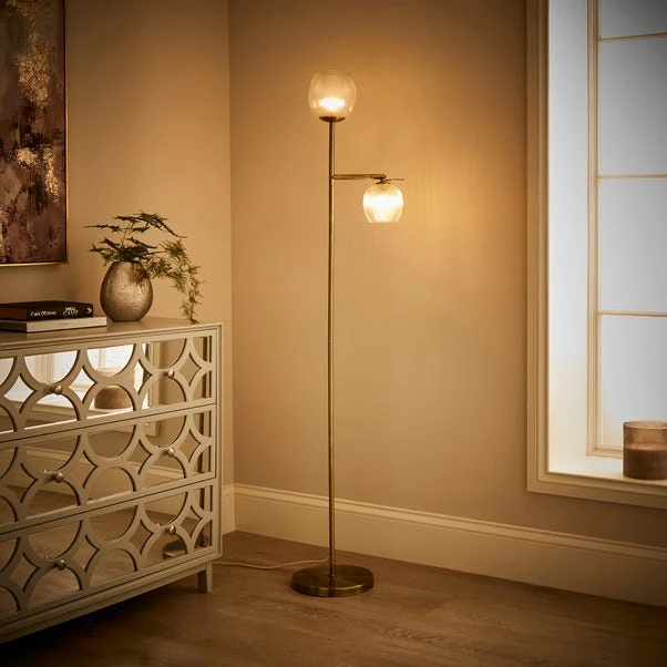 Cassia Pressed Glass Mother And Child Adjustable Floor Lamp 2 Cassia Pressed Glass Mother And Child Adjustable Floor Lamp - Image 2