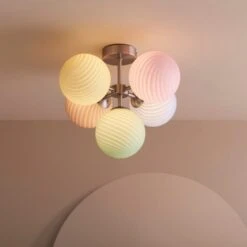 Swirl 5 Light Semi Flush Ceiling Light -ELEND SHOP 30869676