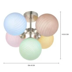 Swirl 5 Light Semi Flush Ceiling Light -ELEND SHOP 30869676 alt08