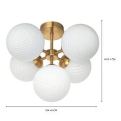 Swirl 5 Light Semi Flush Ceiling Light -ELEND SHOP 30869677 alt08