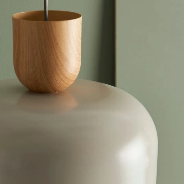 Copenhagen Curved Wood And Metal Easy Fit Pendant Shade 2 Copenhagen Curved Wood And Metal Easy Fit Pendant Shade - Image 2