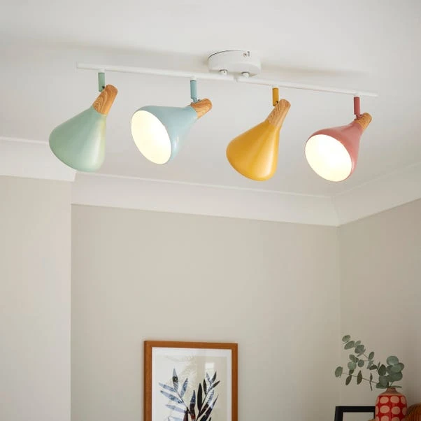 Elements Wolston 4 Light Semi Flush Spotlight Bar 1 Elements Wolston 4 Light Semi Flush Spotlight Bar