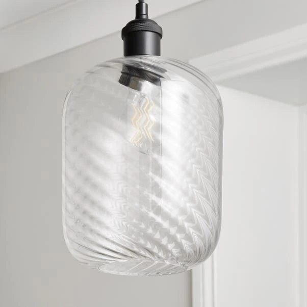 Elodie Ribbed Glass Easy Fit Pendant Shade 1 Elodie Ribbed Glass Easy Fit Pendant Shade