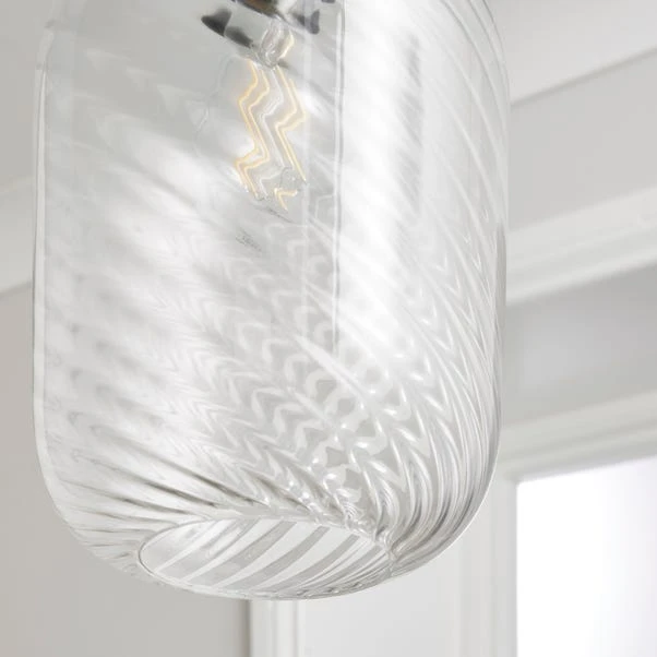 Elodie Ribbed Glass Easy Fit Pendant Shade 3 Elodie Ribbed Glass Easy Fit Pendant Shade - Image 3
