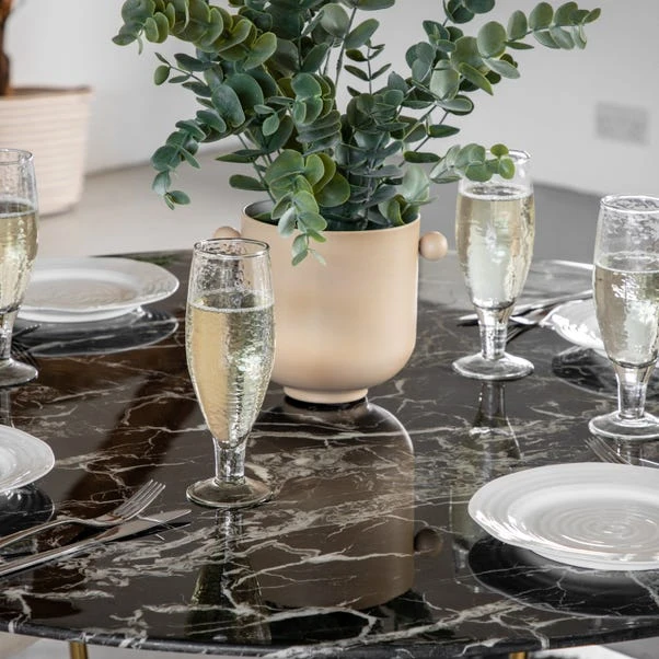 Franca 4 Seater Dining Table, Black Marble Effect 2 Franca 4 Seater Dining Table, Black Marble Effect - Image 2