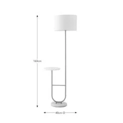 Carrara Marble Base Floor Lamp With Table -ELEND SHOP 30871997 alt08