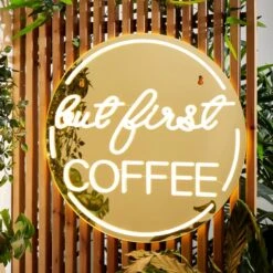 But First Coffee Indoor Outdoor Mirrored Neon Sign -ELEND SHOP 30873114 alt02