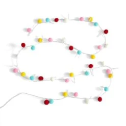 Multicoloured Pom Pom String Lights 9 Multicoloured Pom Pom String Lights -ELEND SHOP 30873991 alt05