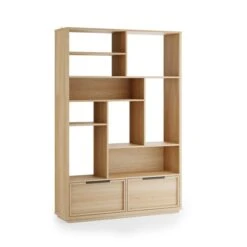 Hardy Wide Bookcase With 2 Drawers, Oak Effect 14 Hardy Wide Bookcase With 2 Drawers, Oak Effect -ELEND SHOP 30874521 alt08