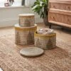 Set Of 3 Contrast Storage Baskets
