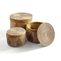Set Of 3 Contrast Storage Baskets -ELEND SHOP 30876047 alt02