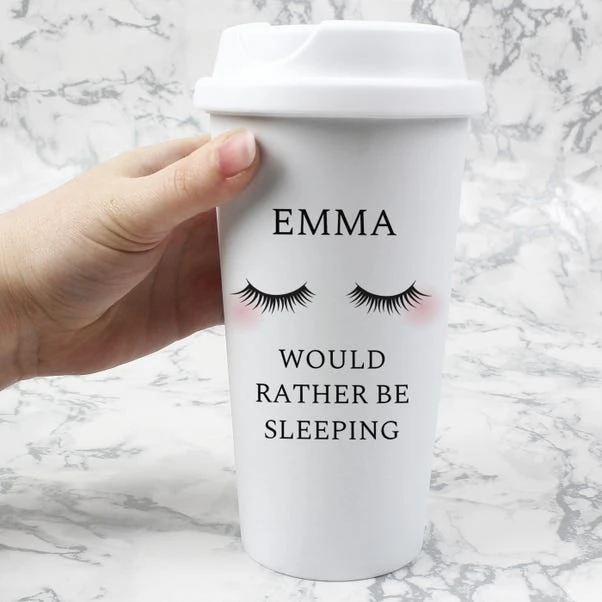 Personalised Eyelashes Insulated Reusable Travel Cup 1 Personalised Eyelashes Insulated Reusable Travel Cup
