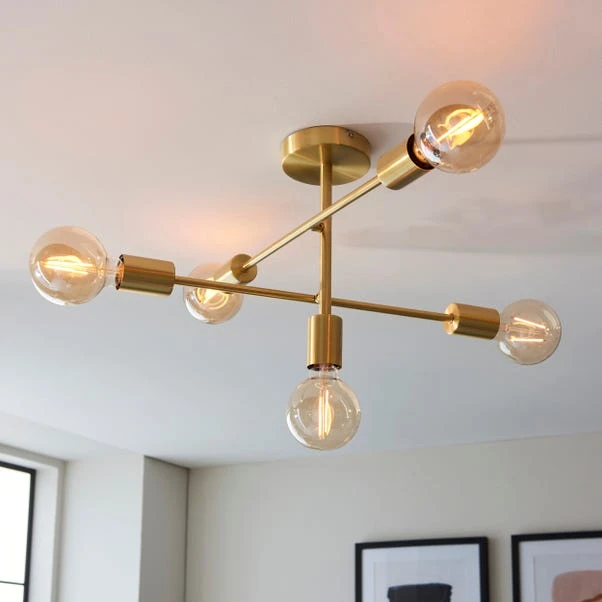 Vogue Ryker 5 Light Semi Flush Ceiling Light 1 Vogue Ryker 5 Light Semi Flush Ceiling Light