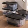 Set Of 4 Strata 42L Curve Storage Box With Lids