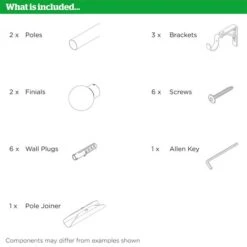 Ashton Fixed Metal Eyelet Curtain Pole 38 Ashton Fixed Metal Eyelet Curtain Pole -ELEND SHOP 30883315 alt09