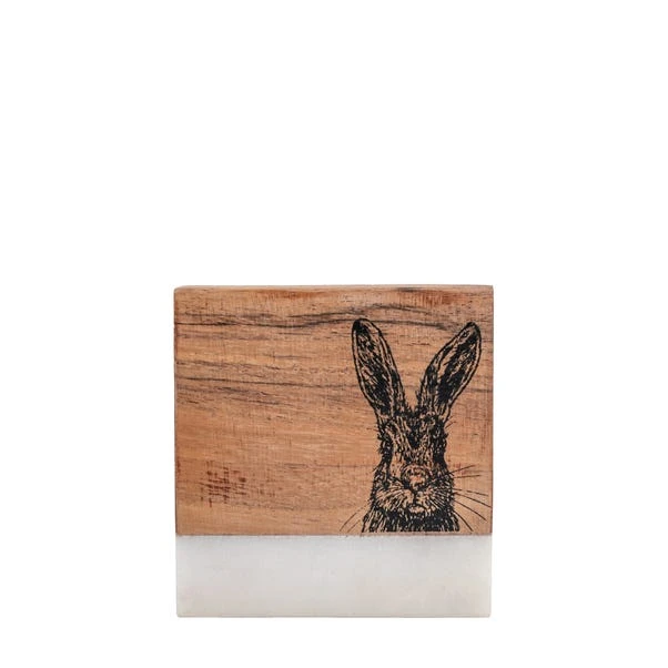 Set Of 4 Marble Hare Coasters 2 Set Of 4 Marble Hare Coasters - Image 2