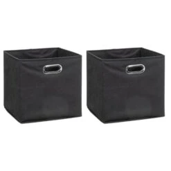 Mix And Modul Set Of 2 Linen Effect Cube Storage Boxes 26 Mix And Modul Set Of 2 Linen Effect Cube Storage Boxes -ELEND SHOP 30885516