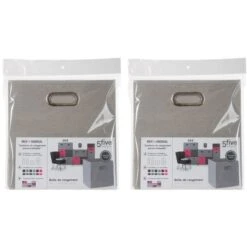 Mix And Modul Set Of 2 Linen Effect Cube Storage Boxes 23 Mix And Modul Set Of 2 Linen Effect Cube Storage Boxes -ELEND SHOP 30885518 alt01